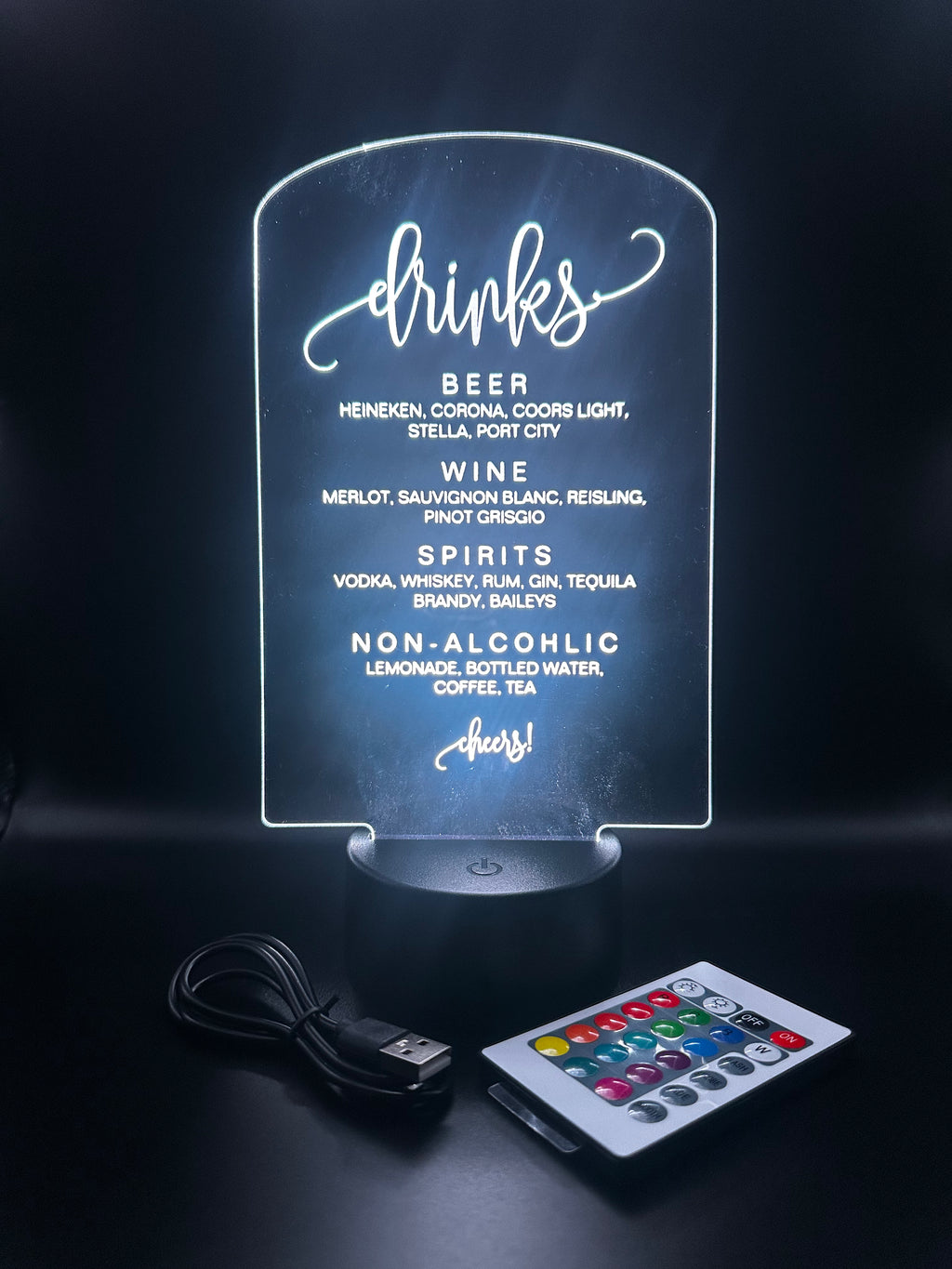 Wedding & Menu LED Acrylic Display