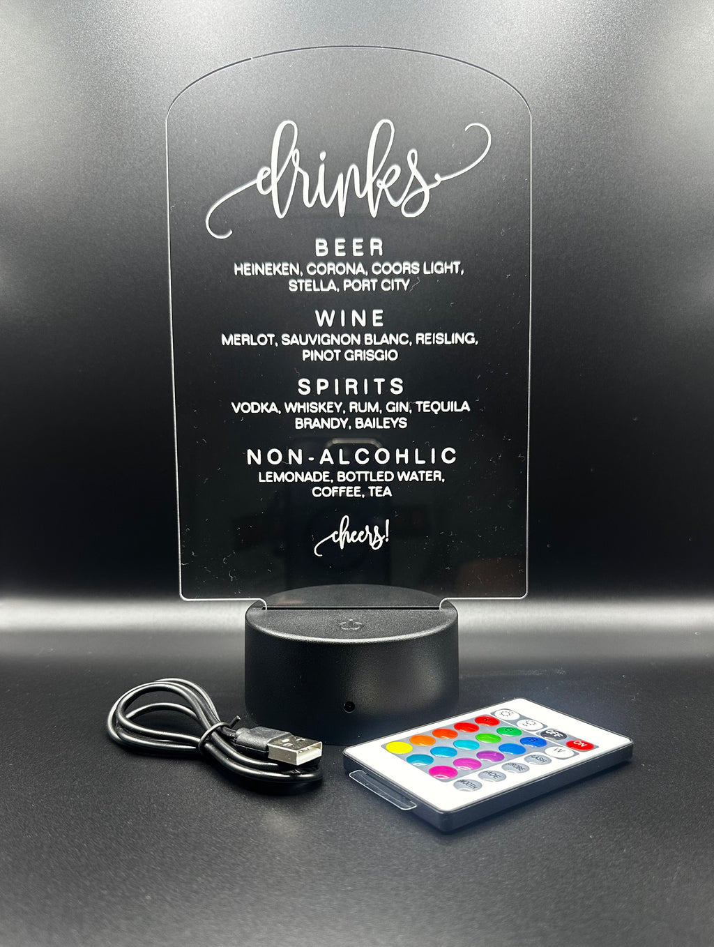 Wedding & Menu LED Acrylic Display